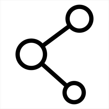 paylaşım çizgisi simgesi çizimi beyaz arkaplanda izole edildi