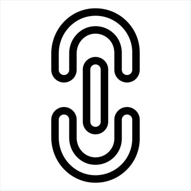 Beyaz arkaplanda izole edilmiş zincir çizgisi simgesi vektör çizimi