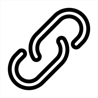 Beyaz arkaplanda izole edilmiş zincir çizgisi simgesi vektör çizimi