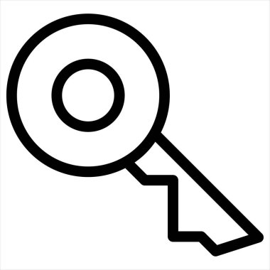 anahtar satır simgesi vektör çizimi beyaz arkaplanda izole edildi