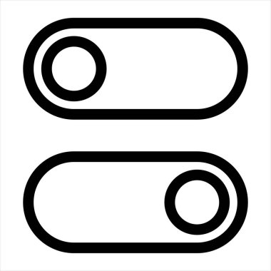 beyaz arkaplanda izole edilmiş çizgi ikon vektör resimlemesini aç / kapat