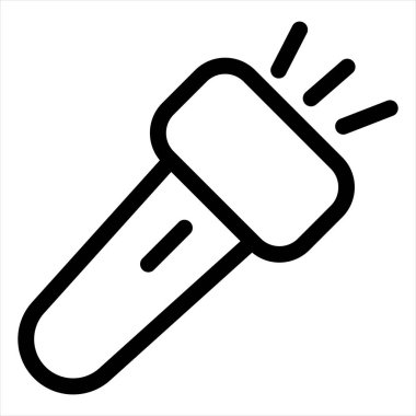 flaş ışık çizgisi simgesi çizimi beyaz arkaplanda izole edildi