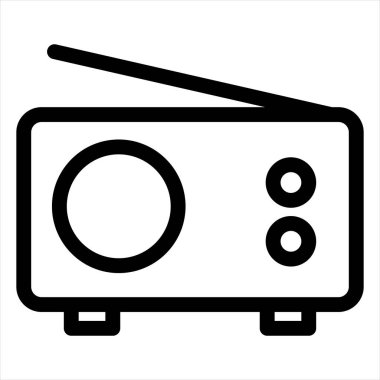 Beyaz arkaplanda izole edilmiş radyo hattı simgesi vektör illüstrasyonu