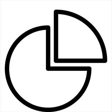 Pasta çizelgesi çizelgesi çizimi beyaz arkaplanda izole edildi