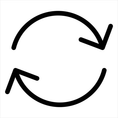 Beyaz arkaplanda izole edilmiş satır simgesi vektör illüstrasyonunu tazele