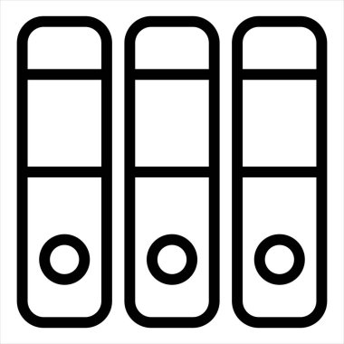 klasörler satır simgesi vektör çizimi beyaz arkaplanda izole edildi