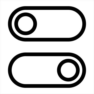 beyaz arkaplanda izole edilmiş çizgi ikon vektör resimlemesini aç / kapat