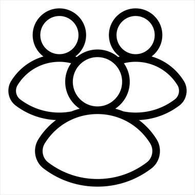 beyaz arkaplanda izole edilmiş insan satırı ikon vektör illüstrasyonu