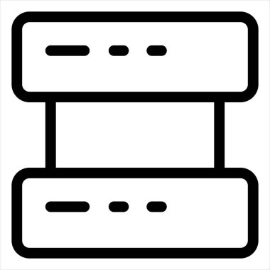 veritabanı çizgisi simgesi çizimi beyaz arkaplanda izole edildi