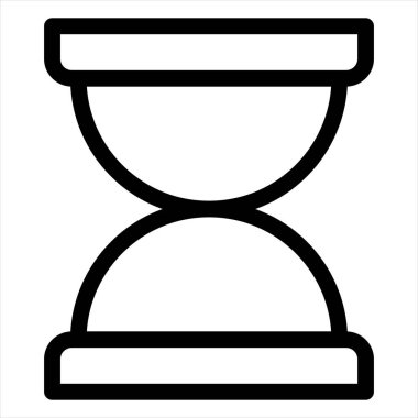 Kum saati çizgisi simgesi çizimi beyaz arkaplanda izole edildi