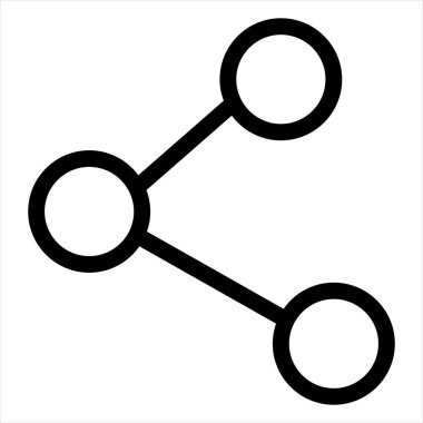 paylaşım çizgisi simgesi çizimi beyaz arkaplanda izole edildi