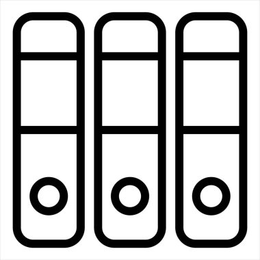 klasörler satır simgesi vektör çizimi beyaz arkaplanda izole edildi