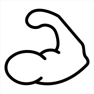 Vücut geliştirme çizgisi simgesi çizimi beyaz arkaplanda izole edildi