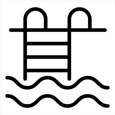 yüzme çizgisi ikonu vektör çizimi beyaz arkaplanda izole edildi