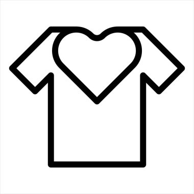 Giyim çizgisi simgesi vektör çizimi beyaz arkaplanda izole edildi