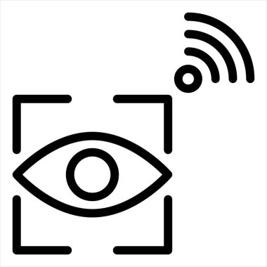 Tarama çizgisi simgesi çizimi beyaz arkaplanda izole edildi