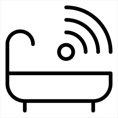 Beyaz arkaplanda küvet çizgisi simgesi çizimi izole edildi