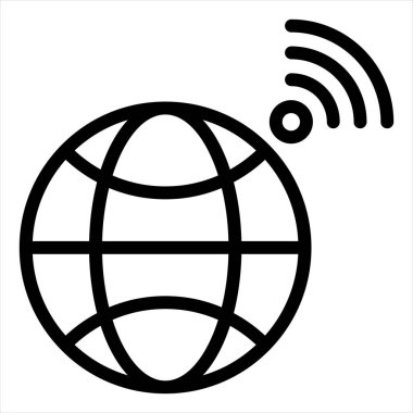 dünya çizgisi simgesi çizimi beyaz arkaplanda izole edildi