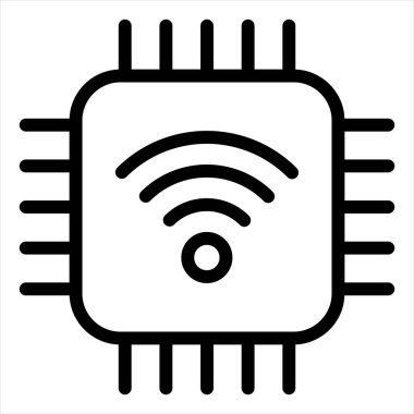 beyaz arkaplanda çip çizgisi simgesi çizimi izole edildi