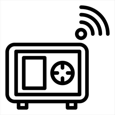 Güvenli çizgi simgesi çizimi beyaz arkaplanda izole edildi