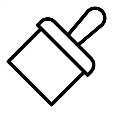 Fırça çizgisi simgesi çizimi beyaz arkaplanda izole edildi