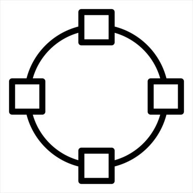 Beyaz arkaplanda izole edilmiş daire çizgisi simgesi çizimi