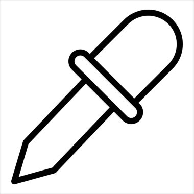 beyaz arkaplanda izole edilmiş göz damlası çizgisi simgesi vektör çizimi