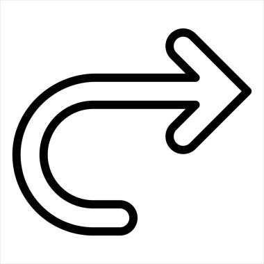 Beyaz arkaplanda izole edilmiş çizgi ikon vektör illüstrasyonunu yinele