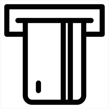 beyaz arkaplanda izole edilmiş atm satır simgesi vektör çizimi