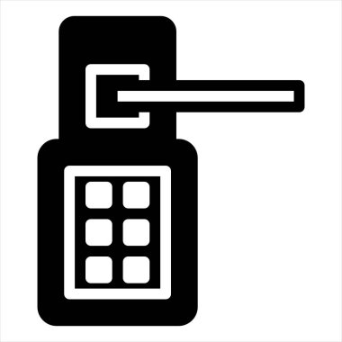 Beyaz arkaplanda izole edilmiş akıllı kapı sembol vektör çizimi