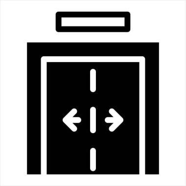 Asansör sembolü vektör çizimi beyaz arkaplanda izole edildi