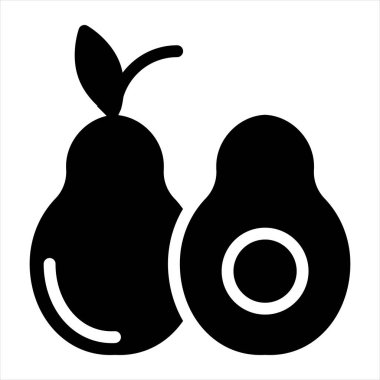 avokado sembolü vektör çizimi beyaz arkaplanda izole edildi