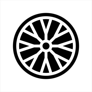 tekerlek sembolü vektör çizimi beyaz arkaplanda izole edildi