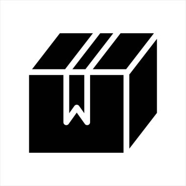 paket glyph simgesi vektör çizimi beyaz arkaplanda izole edildi