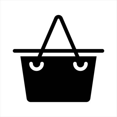 Beyaz arkaplanda izole edilmiş sepet sembol vektör çizimi