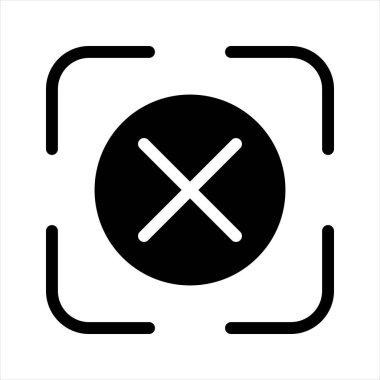 Beyaz arkaplanda izole edilmiş hiçbir glyph simgesi vektör çizimi yok