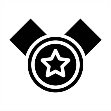 Madalya sembolü vektör çizimi beyaz arkaplanda izole edildi