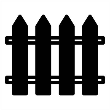 Beyaz arkaplanda izole edilmiş çit sembolü vektör çizimi