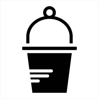 Beyaz arkaplanda izole edilmiş kova sembolü vektör çizimi