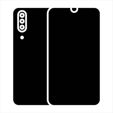 beyaz arkaplanda izole edilmiş gadget glyph simge vektör çizimi