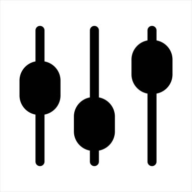 beyaz arkaplanda izole edilmiş glyph simgesi vektör çizimi ayarlanıyor