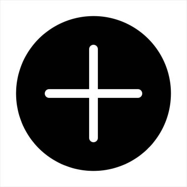 Beyaz arkaplanda izole edilmiş glyph simgesi vektör illüstrasyonu ekle