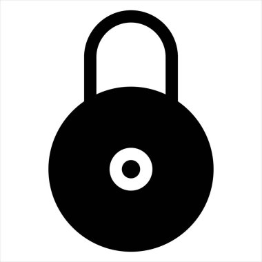 asma kilit sembolü vektör çizimi beyaz arkaplanda izole edildi