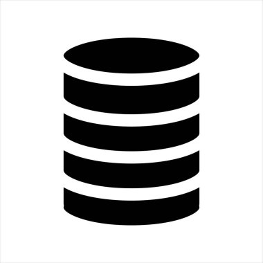 veri tabanı sembolü vektör çizimi beyaz arkaplanda izole edildi
