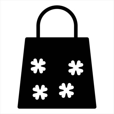 torba glyph simgesi vektör çizimi beyaz arkaplanda izole edildi