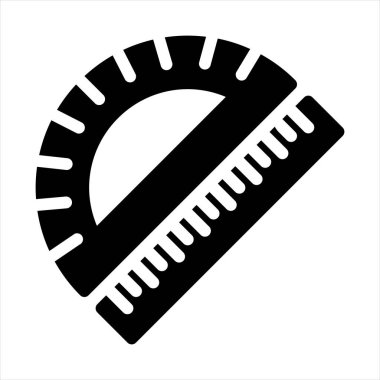 Beyaz arkaplanda izole edilmiş glyph ikon vektör illüstrasyonunu ölç