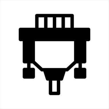 vga adaptör glyph simge vektör illüstrasyonu beyaz arkaplanda izole