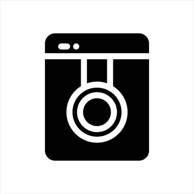 çamaşır makinesi sembolü vektör çizimi beyaz arkaplanda izole