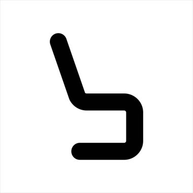 Beyaz arkaplanda izole edilmiş sandalye glyph ikon vektör çizimi