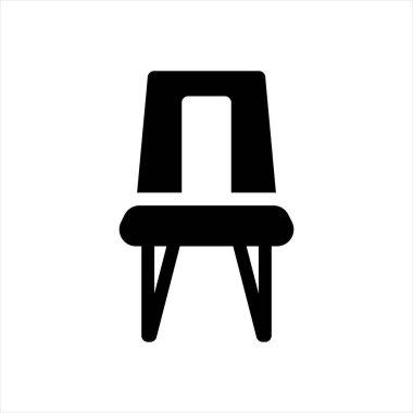 Beyaz arkaplanda izole edilmiş sandalye glyph ikon vektör çizimi